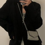 Shining Bling Crossbody Bag Chain Handbag PU Leather Purse