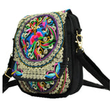 Womens Ethnic Style Embroidered Retro Backpack Mini Small Bag