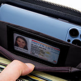 Womens Cow Leather Cell Phone Crossbody Bag with Touch Screen Wallet