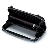 Womens Cow Leather Cell Phone Crossbody Bag with Touch Screen Wallet