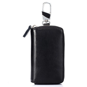 Womens Key Wallet Leather Zipper Girl Housekeeper Key Case Female Key Holder Bag