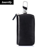Womens Key Wallet Leather Zipper Girl Housekeeper Key Case Female Key Holder Bag