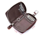 Womens Key Wallet Leather Zipper Girl Housekeeper Key Case Female Key Holder Bag
