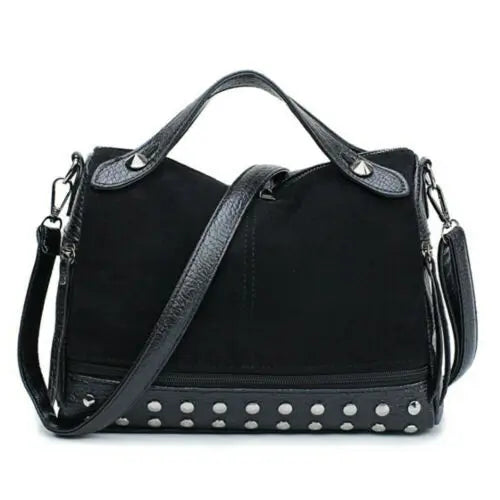Large Tote Bag Shoulder Handbag Studded Crossbody Shopper Bag