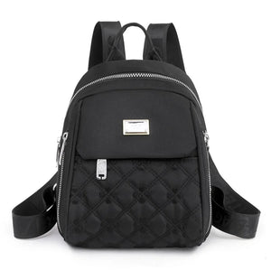 Mini Quilted Backpack Waterproof Nylon College Girls School Daypack
