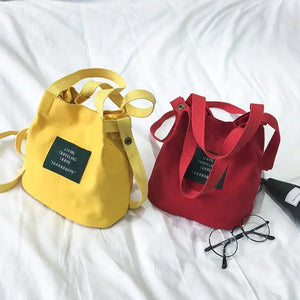 Womens' Canvas Bucket Bag Shoulder Crossbody Handbag