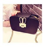 Women's Pu Leather 3 Pocket Messenger Bag with Chain