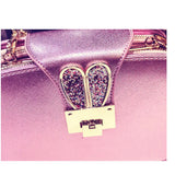 Women's Pu Leather 3 Pocket Messenger Bag with Chain