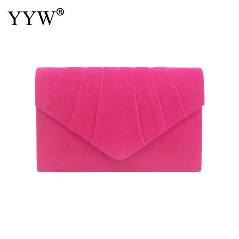 Rose Red Envelope Clutch Evening Bag