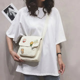 Canvas Crossbody Bag for Women Casual Shoulder Handbag Sweet Female Bag