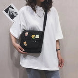 Canvas Crossbody Bag for Women Casual Shoulder Handbag Sweet Female Bag