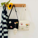 Canvas Crossbody Bag for Women Casual Shoulder Handbag Sweet Female Bag