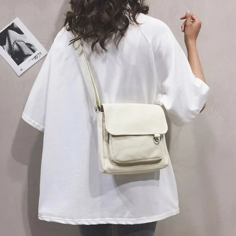 Canvas Crossbody Bag for Women Casual Shoulder Handbag Sweet Female Bag
