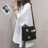 Canvas Crossbody Bag for Women Casual Shoulder Handbag Sweet Female Bag