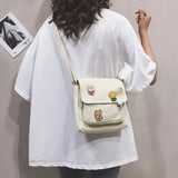 Canvas Crossbody Bag for Women Casual Shoulder Handbag Sweet Female Bag