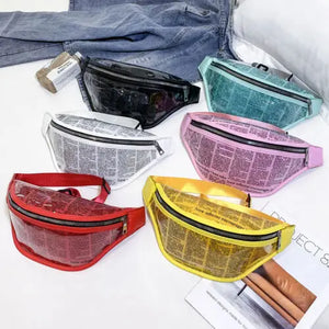 Women's Small Waist Bag PVC Bum Bag Lady Purse Phone Pouch Travel Waist Bag