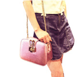 Women's Small Pu Leather Shoulder Bag with Chain - Large Capacity