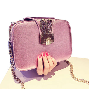 Women's Small Pu Leather Shoulder Bag with Chain - Large Capacity