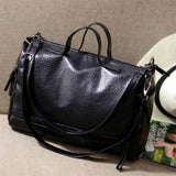 Women's Leather Tote Handbag Large Capacity Waterproof