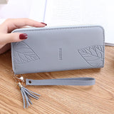 Leaf Print PU Leather Women's Wallet