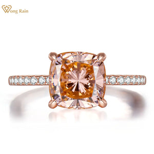 925 Silver Morganite & Diamond Gemstone Ring