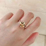 925 Silver Morganite & Diamond Gemstone Ring