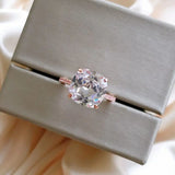 925 Silver Morganite & Diamond Gemstone Ring