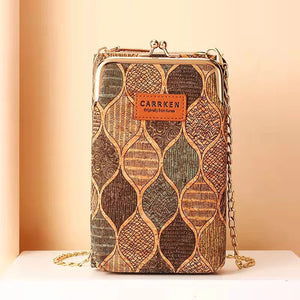 Wood Grain Women Small Shoulder Bag PU Leather Mini Crossbody Messenger