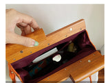 Wooden Buckle Clutch Shoulder Bag Chain Crossbody Bag