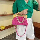 Wooden Handle Handbag Shoulder Bag for Women Clutch Crossbody Bags