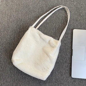 Japanese Style Woolen Bag for Women Autumn Winter