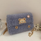 Wool Crossbody Bag Hand Woven Handbag Shoulder Snack Bag