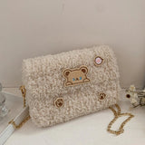 Wool Crossbody Bag Hand Woven Handbag Shoulder Snack Bag
