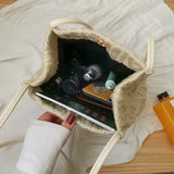 Wool Knitted Women's Shoulder Bag Woven Striped Handbag Armpit Bag