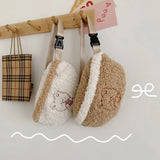 Autumn Winter Lamb Fur Chest Bag Ins Girl Plush Messenger Waist Bag