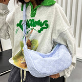 Plaid Woolen Cloth Ladies Underarm Bag Large Capacity Adjustable Strap