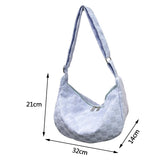 Plaid Woolen Cloth Ladies Underarm Bag Large Capacity Adjustable Strap