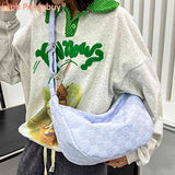 Plaid Women Crossbody Bag Large Capacity Solid