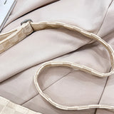 Plaid Crossbody Bag Large Capacity Adjustable Strap for Shopping Party