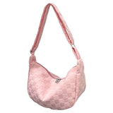 Plaid Woolen Cloth Crossbody Bag Large Capacity Women Underarm Bag