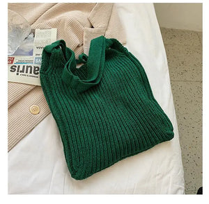 Woolen Knitted Braid Women Handbag Crochet Knitting Shoulder Bags Tote Bags