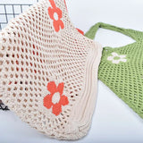 Woolen Yarn Tote Bag Women's Shoulder Bags Female Shopper Casual Knitting Mesh