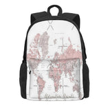 Adventure Awaits World Map Backpack Men Women