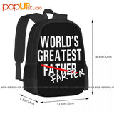 Worlds Greatest Father Backpack Large Capacity Dark Heather