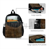 Brown Leather Outdoor Hiking Backpack Camping Travel
