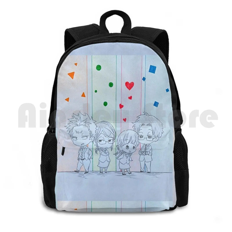 Wotakoi Love Is Hard For Chibi Anime Outdoor Hiking Backpack