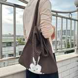 Cartoon Rabbit Hobo Bag Large Capacity Eco-Friendly Tote for Women Girls