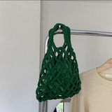 Woven Bag Women's Casual Portable Bucket Hollow Woven Bag Small Clutch