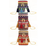 Ethnic Style Bucket Shoulder Bag Tassel Chain Handbags