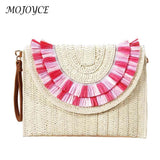 Vintage Woven Clutch Bag for Weekend Vacation